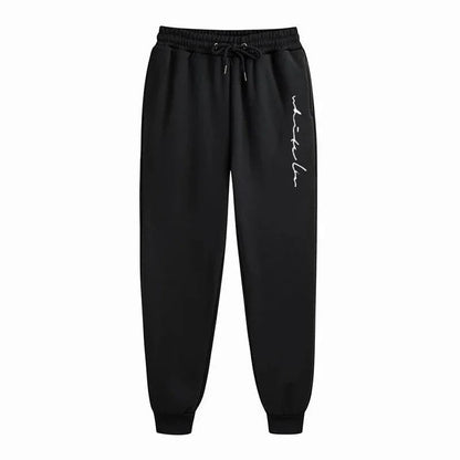 Men Loose Letter Printed Casual Long Pants Men Fashion Drawstring Outdoor Sports Fitness Jogging Sweatpants Fleece Pants