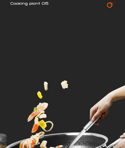 Panela de Fritura Antiaderente Giyoca Honeycomb Wok Não Revestida Aço Inoxidável 316 Utensílios de Cozinha Domésticos Multifuncionais Universais para Fogões