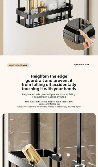 Cesto de Ducha Sem Furo | Cesto Organizador de Porta de Vidro para Banheiro | Suporte para Toalhas para um Espaço de Banho Conveniente