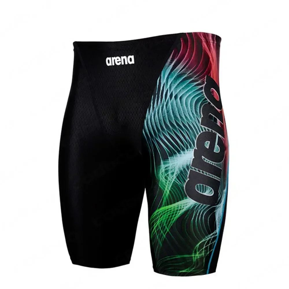 New Men Swim Jammer Swimming Trunks Professional Swim Surf Trunks Summer Beach Lycra Quick Dry Uv Protection Gym Tights Shorts