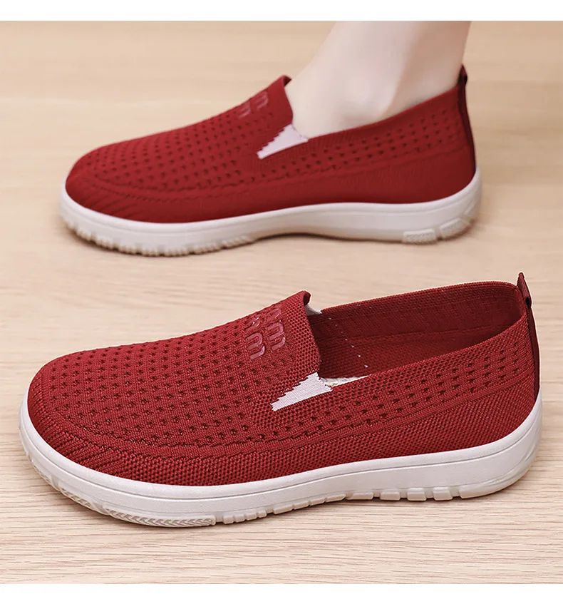 Women's Shoes Summer 2025 Breathable Single Shoes with Soft Sole Thick Sole Casual Cloth for Women Free Shippiing Shoes