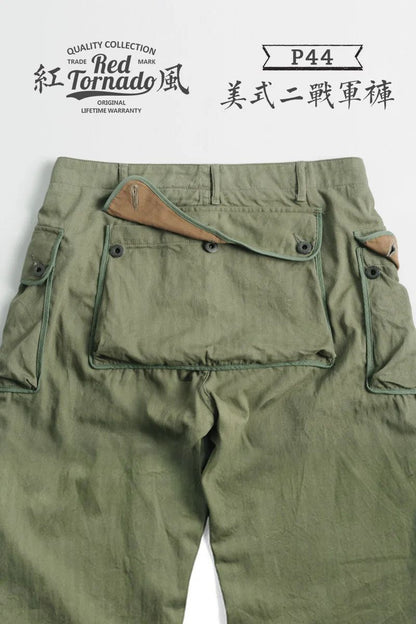 Red Tornado P-44 Monkey Pants Men's Military Style HBT Cargo Trousers Army Green