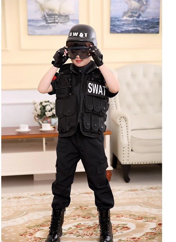 2025 Halloween Children Hunting Military Tactical Army Vest Kids Airsoft Gear Combat Armor Uniform Boy Girl Swat Police Outdoor