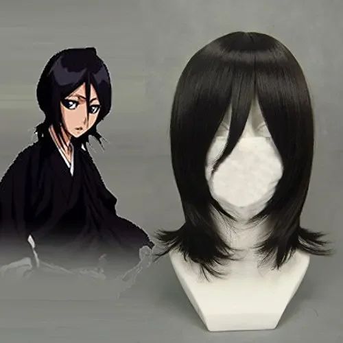 Anime BLEACH Cos Costume Kuchiki Rukia Shinigami Cosplay Costume Wig Set Halloween for Woman Men Clothes