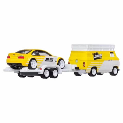 Em Estoque Genuíno Hot Wheels Legends Tour Team Transport 2025 Bmw M3 Hw Rally Hauler 1:64 Premium Diecast Carro Modelo Presente Legal Para Meninos
