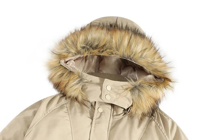 ?Mirrordust?Men Winter Jackets Thicken Warm Parkas Coat Vintage Fur Collar Padded Jackets Casual Loose Jackets Outwear