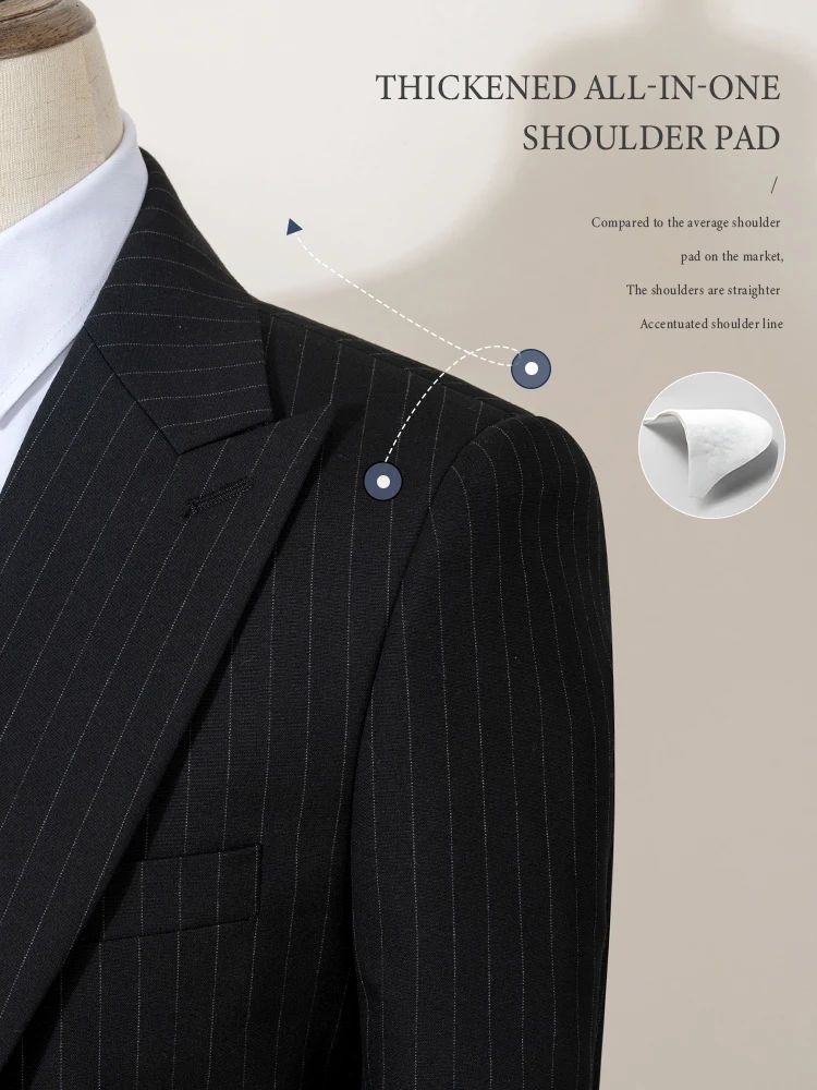 ST Cassy high-quality blue striped suits for men slim fit luxurious and elegant men's business suit 3-piece set full men's suit