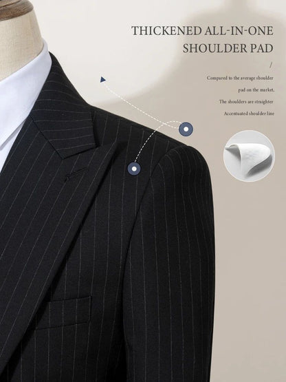 ST Cassy high-quality blue striped suits for men slim fit luxurious and elegant men's business suit 3-piece set full men's suit