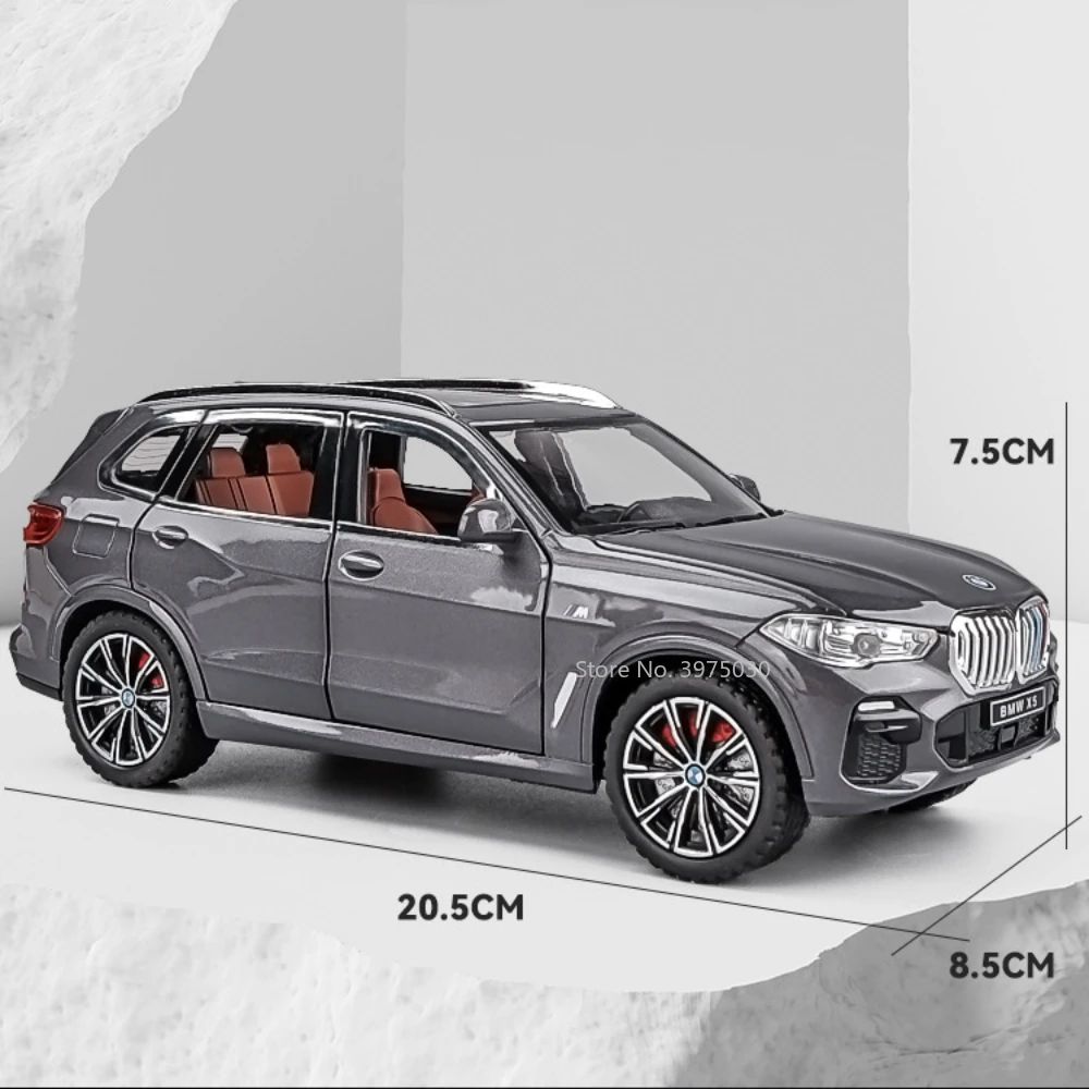 1:24 BMW X5 Modelos Carros em Miniatura SUV 6 Portas Abertas Veículos Pneus de Borracha com Luz de Som Carro Brinquedos Educacionais Infantis