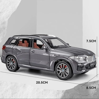 1:24 BMW X5 Modelos Carros em Miniatura SUV 6 Portas Abertas Veículos Pneus de Borracha com Luz de Som Carro Brinquedos Educacionais Infantis