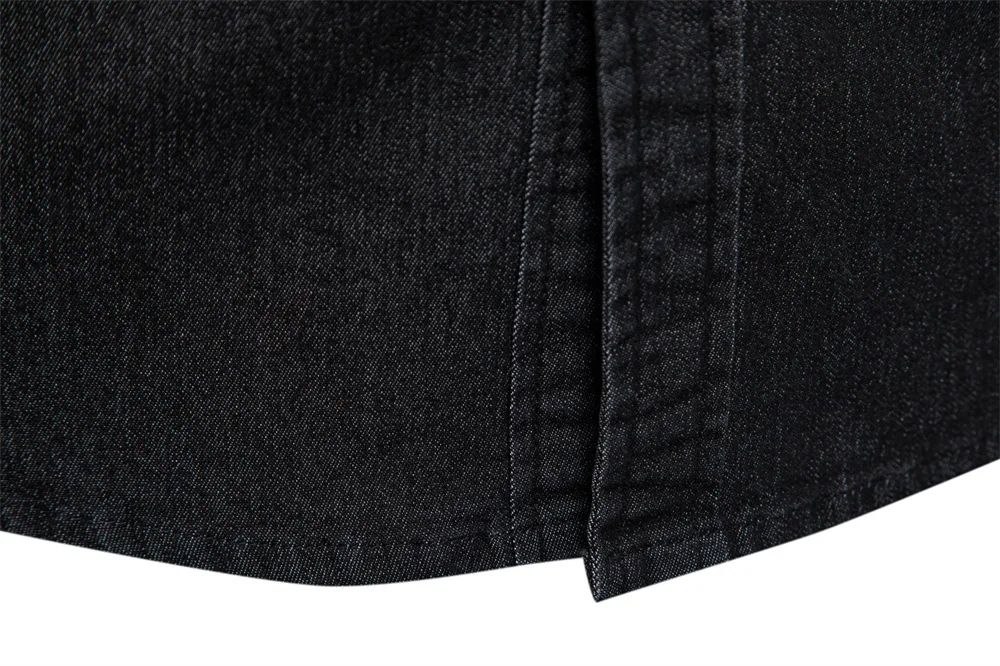 2025 Brand Elastic Cotton Denim Shirt Men Long Sleeve Quality Cowboy Shirts for Men Casual Slim Fit Mens Designer Clothing