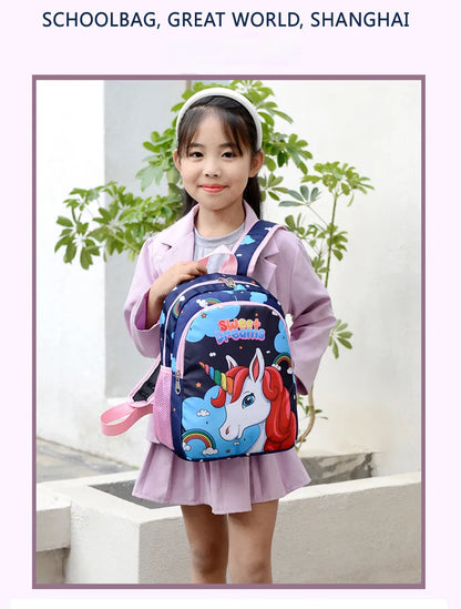 Bolsa Escolar Unicórnio de Desenho Animado para Meninos Meninas, Mochila Escolar de Grande Capacidade, Mochila de Jardim de Infância e Ensino Fundamental, Bolsa Infantil Kawaii