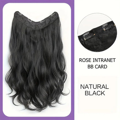 Extensões de Cabelo Sintéticas Longas Onduladas em U com Presilha 16/20/24 polegadas com Tic-Tac para Mulheres Acessórios de Cabelo