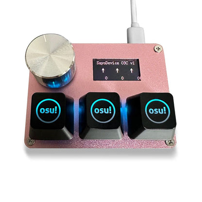 4+4 O3C+ SayoDevice OSU O3C Rapid Trigger Hall Switches Magnetic Pink Switches Keyboard With Knob Screen Geometry Dash Keyboard