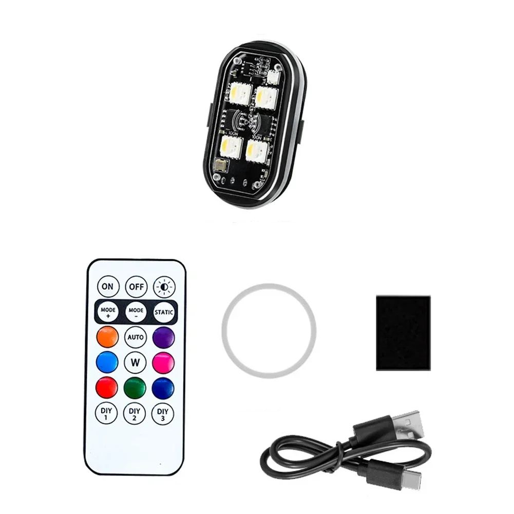 RGB Led Motorcycle Strobe lights LED Flash Light Rechargeable Wireless Light Aircraft Airplane Helicopter Warning Lights