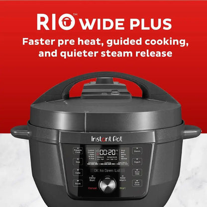 Panela elétrica multifuncional Wide Plus 7,5 litros Panela de pressão e panela de cozimento lento com liberação de vapor silenciosa 9 em 1 Panela de cozimento com assistente guiado