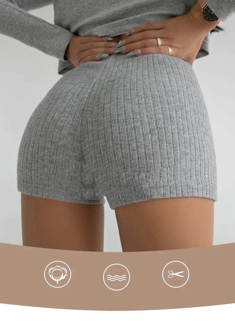 HELIAR Women High Waist A-line Shorts Thin Knit Sports Shorts For Women Casual Running Slim Bodycon Trousers 2025 Spring Summer