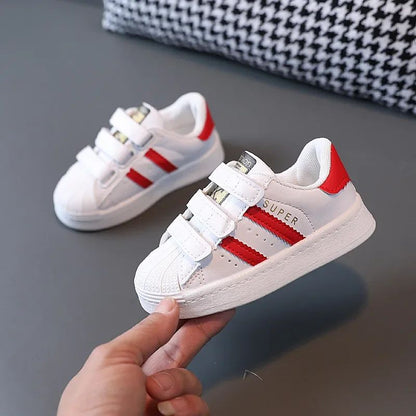 Toddler Baby Kids Fashion Design Walking Shoes Sneakers White Non-slip Casual Shoes Boys Girls Breathable Outdoor Sport Shoes