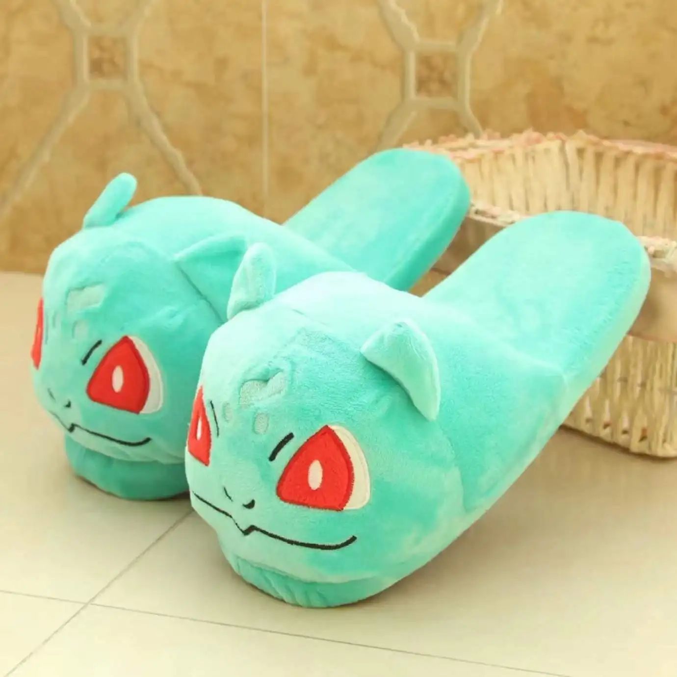 Pokémon Desenho Animado Pikachu Pelúcia Algodão Anime Sapatos Sapatilhas Rasas de Veludo Sapatos de Costura Pantufas Fofas de Casal Pai-Filho