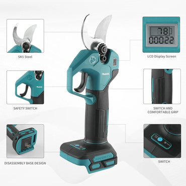 Makita 18V Cordless Electric Scissors for Trimming Branches and Leaves on Garden Fruit Trees, Rechargeable Branch Trimmer