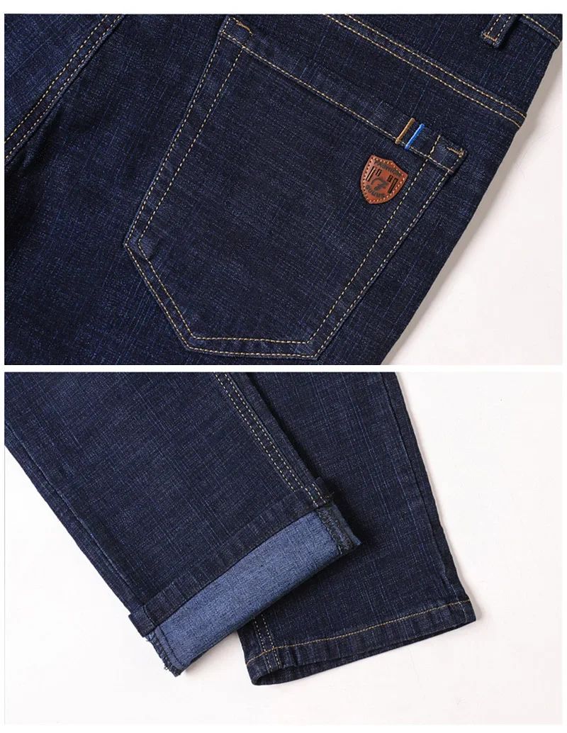 Calça Jeans Masculina de Marca de Luxo Stretch Reta Casual Slim Fit Jeans Masculino Design Clássico de Negócios Calça Tamanho Grande