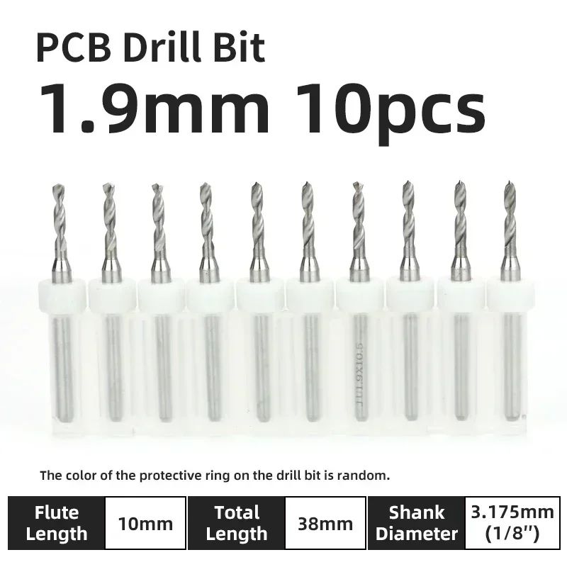 Broca PCB 10pcs Conjunto de Brocas Micro Diâmetro de Aço Tungstênio 1/8" Cabo Fixo Mini Broca CNC 0.1-3.175mm