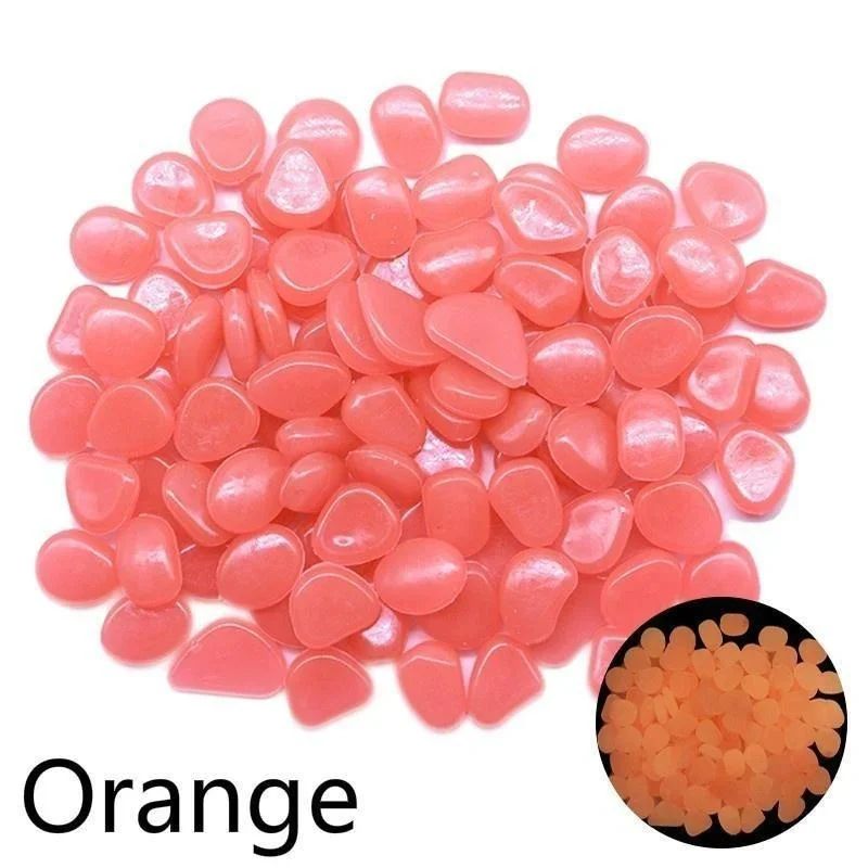 500pcs Luminous Stones Glow In The Dark Pebbles Glowing Stones Outdoor Walkways Home Garden Yard Decor Fish Tank Pebble Rocks