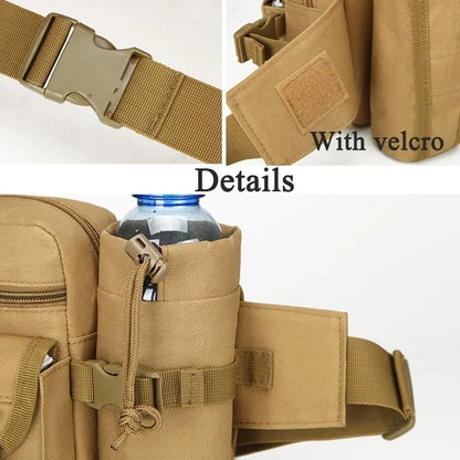 Men's Tactical Casual Fanny Waterproof Pouch Waist Bag Packs Outdoor Military Bag