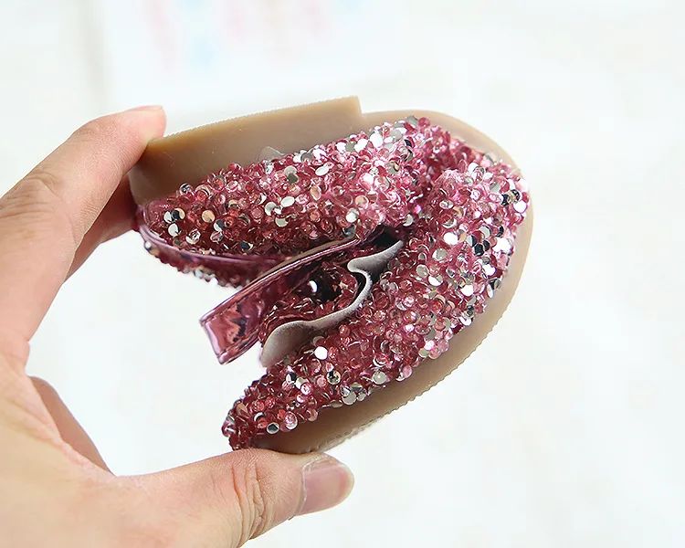 Fashion Girls Shoes Kids Flats Shoes Sequins Rhinestone Princess With Butterfly-Knot Flats Shoes For Students New Autumn 2022