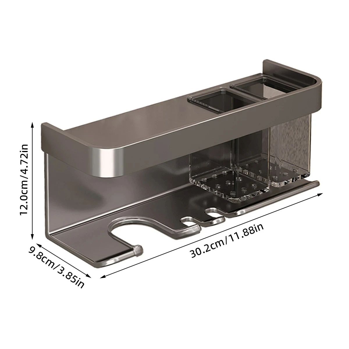 Wall Mounted Hair Dryer Holder Storage Shelf Hairdryer Rack Organizer Bathroom Accessories No-Drilling Shower Shelf Aluminum