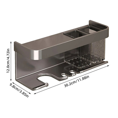 Wall Mounted Hair Dryer Holder Storage Shelf Hairdryer Rack Organizer Bathroom Accessories No-Drilling Shower Shelf Aluminum
