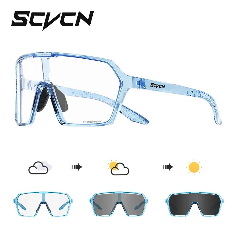 SCVCN Cycling Sunglasses Men Photochromic Glasses Fashion for Women Bike Mountain Road Bicycle Eyewear Cycle Goggles UV400 MTB