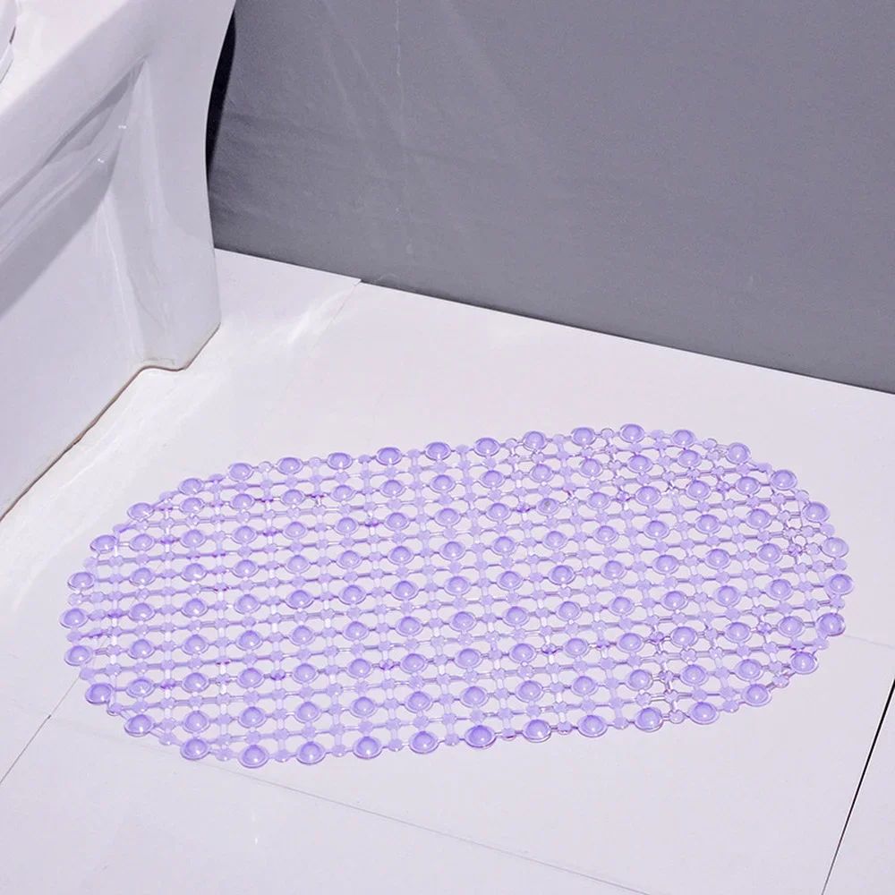 1pc Tapete de Banho Antiderrapante de PVC Retangular Macio para Chuveiro Banheiro Tapete de Massagem com Ventosa Antiderrapante Grande