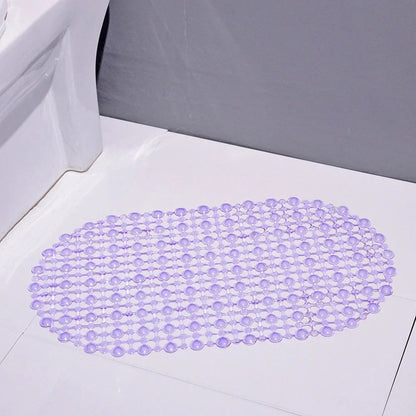 1pc Tapete de Banho Antiderrapante de PVC Retangular Macio para Chuveiro Banheiro Tapete de Massagem com Ventosa Antiderrapante Grande