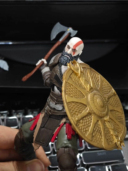 Modelo Kratos God Of War Ragnarok Figuras Jogo Action Figure Brinquedos Anime 15cm Estatueta Colecionável Boneco Articulado Presente para Exposição