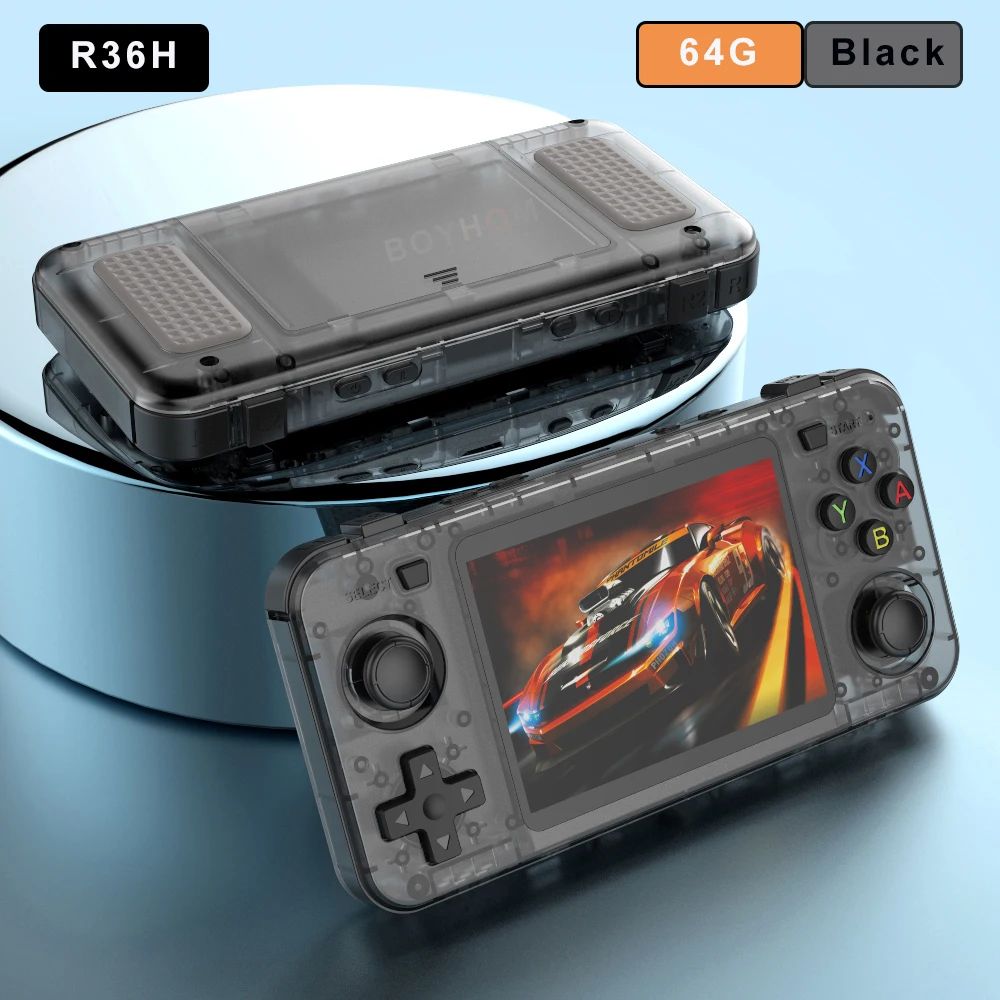 BOYHOM New Handheld Game Console 3.5-inch IPS Screen Linux RK3326 Retro Video Games Player 3000 mAh 64G