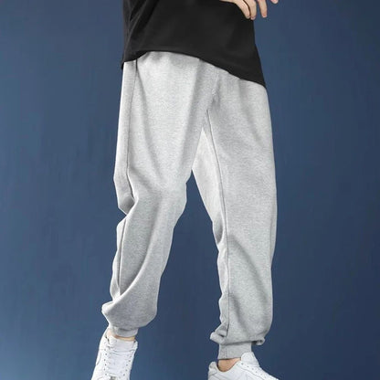 Men's Casual Sweatpants Fleece Sports Pants Unisex Fashion Solid Loose Trousers Streetwear Autumn Winter Jogging Fitness Pants