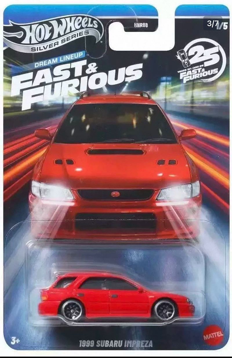 Hot Wheels Série Prata 2026Fast & Furious Dream Lineup Subaru Chevy Ford Camaro Nissan Carro de Liga Fundida em Escala 1:64 Presente Colecionável