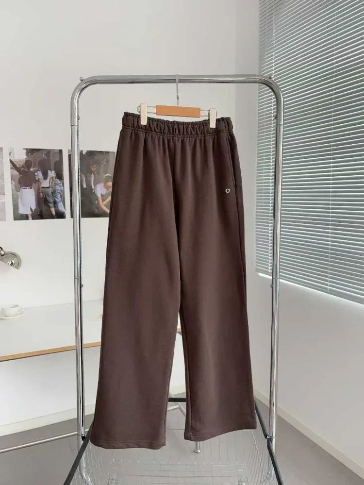 Cotton Loose 2025 Straight Trousers Women Elastic High Waist Black Sports Pants Women Autumn Winter Thicken Sweatpants Women