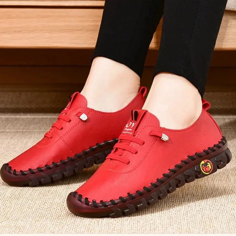 Sneakers for Women Leather Casual Vulcanized Female Shoe Soft Comfortable Flat Loafers Shoes Slip on Shoes Zapatillas De Mujer