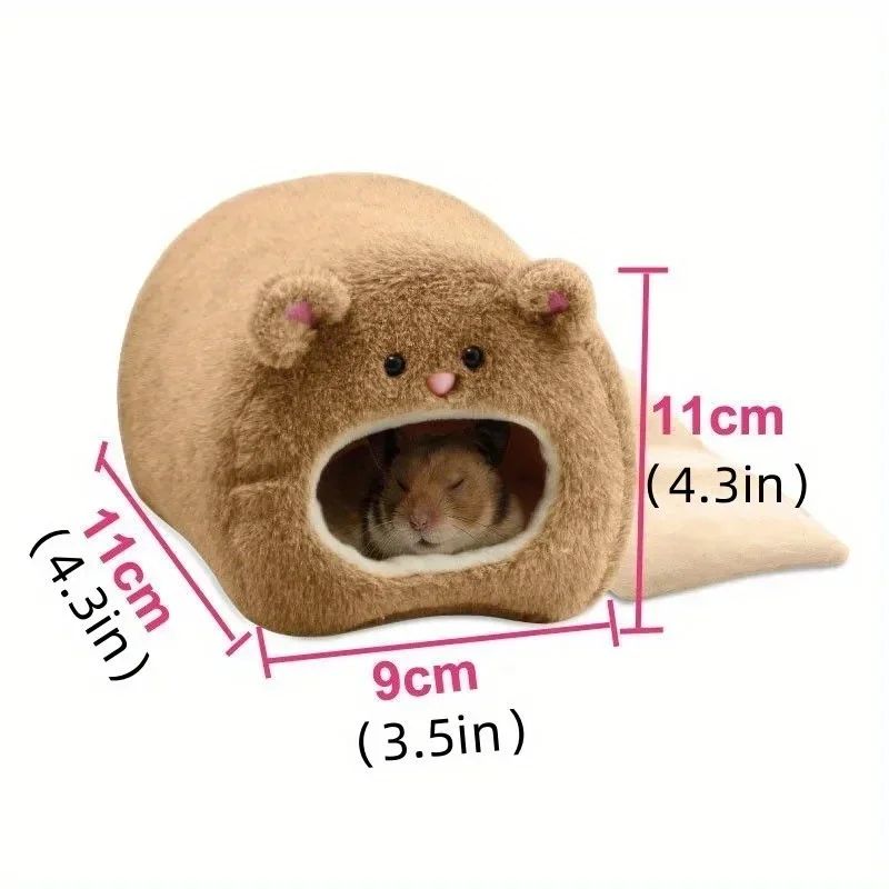 Cama Quente e Macia para Hamster, Rede para Ratos, Porquinho-da-Índia, Esquilo, Brinquedo de Inverno para Animais de Estimação, Casa de Gaiola para Hamster, Ninho Suspenso + Tapete, Cama, Casa, Ninho para Ratos e Camundongos