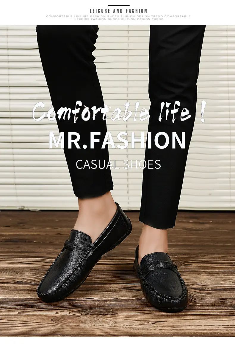 High Quality Leather Men Casual Shoes Comfortable Light Men Loafers Formal Men Dress Shoes Breathable Slip on Men Driving Shoes