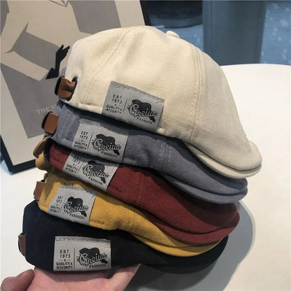 Boina masculina Peaky Blinders de algodão Estilo Britânico Ocidental Boné Ivy Clássico Boina vintage de linho feminina de inverno