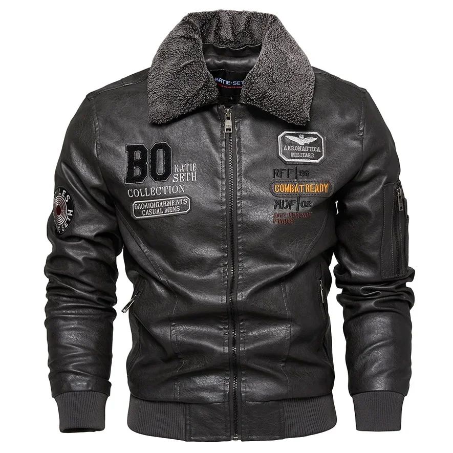 Business new Slim Genuine Leather Bomber Jacket Men Slim Leather Flight Jacket Black Pilot Coat High Quality Male Warm Jackets