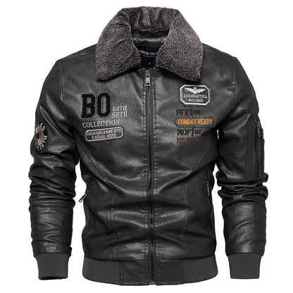 Business new Slim Genuine Leather Bomber Jacket Men Slim Leather Flight Jacket Black Pilot Coat High Quality Male Warm Jackets