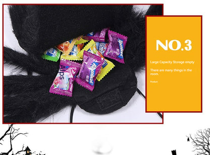 90/125CM Horror Plush Spider Bag Decoration Halloween Candy Backpack Big Spider Shape Trick or Treat Halloween Props Costume