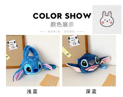 Disney Lilo & Stitch Plush Toys Kawaii Plush Messenger Bag Girl Handbag Anime Stuffed Toys Children Cartoon Plushie Soft Bag