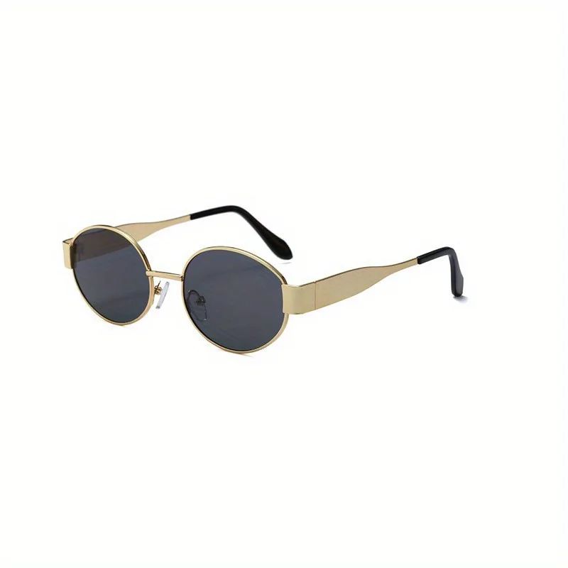 New Oval Sunglasses for Women Men Trendy Metal Frame Sun Glasses Classic Shades
