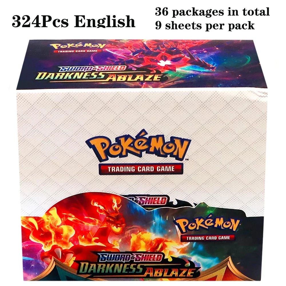 324 pçs/caixa Pokémon TCG: Sol e Lua, Escuridão Incendiada, 36 Pacotes, Caixa de Booster, Jogo de Cartas Pokémon, Brinquedos Colecionáveis, Jogo de Tabuleiro Prismático