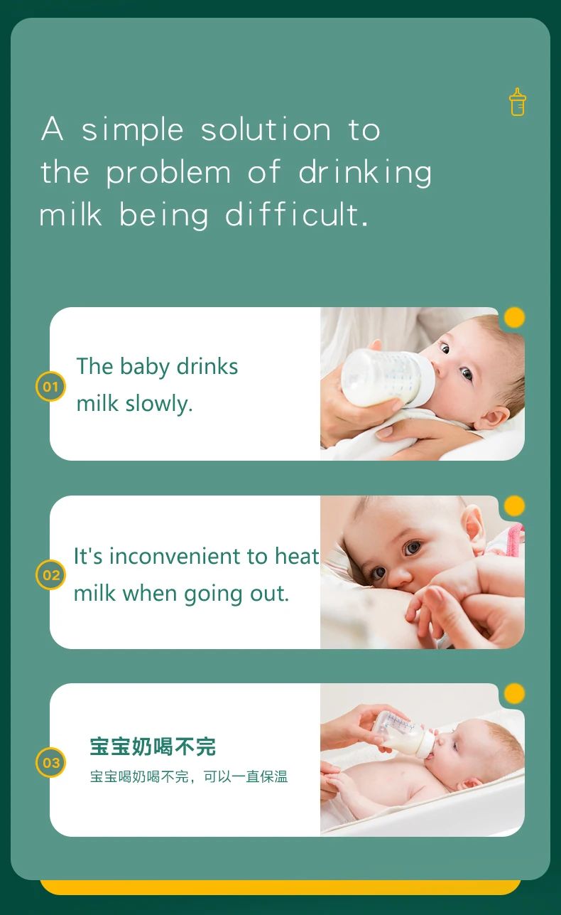 USB Baby Milk Bottle Thermal Bag Universal Digital Display Nursing Bottle Heater Portable Baby Milk Heat Keeper for Traveling